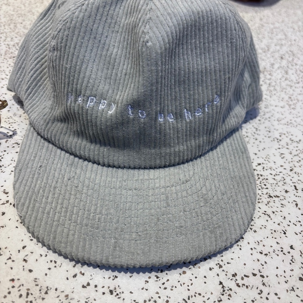 NWT Corduroy Hat Happy To Be Here~ Soft , Warm, Cozy & Cute